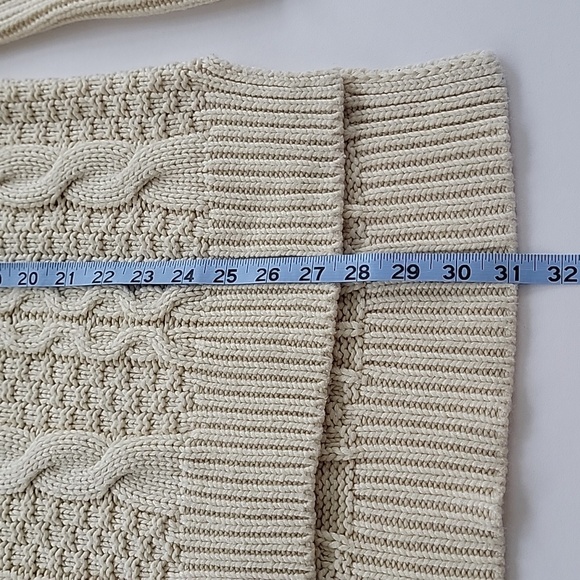 G.H. Bass & Co Fisherman Sweater Cable Knit Cowl NeckPullover High-Low USA S - Picture 15 of 16